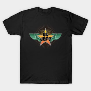 El Jefe Winged Star Green and Yellow T-Shirt